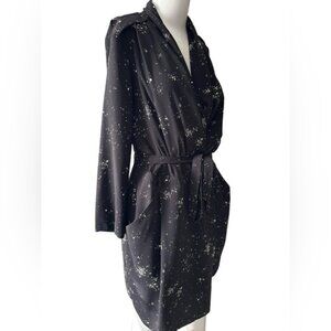 Aritzia Black Midi Dress with White Speckles